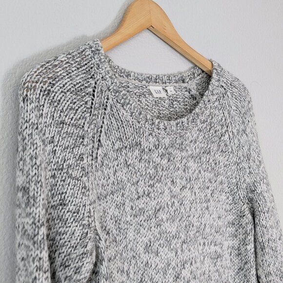 GAP Marled Gray Alpaca Blend Long Sweater SZ L - Picture 1 of 9
